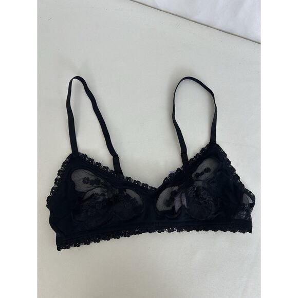 Savage X Fenty Women's A Peek Behind The Lace Bralette Black Small - Picture 2 of 6